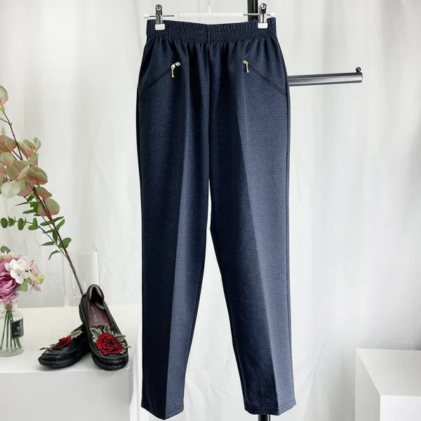 국민할매 엄마옷 국내생산 할머니옷 깨고방 체크 지퍼 밴딩바지[SBKM] 봄가을 요양원옷 중년 여성의류