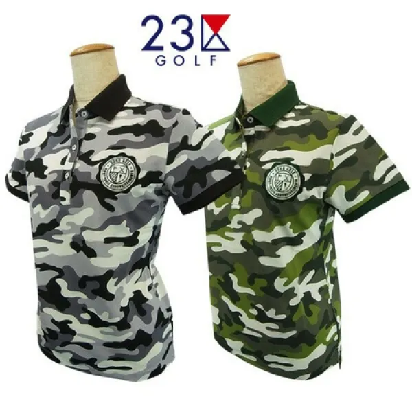 New23 구GOLF레이디스흡 수속건UV케어 위장무늬 반소매 폴로 셔츠KHVLBM-0758GOLFLINEGOLFLINE-WEAR PROD11, 1사이즈