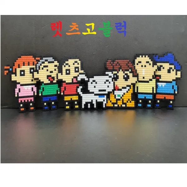 렛츠고 블럭 떡잎마을 방범대 (7종세트) 8mm 디폼블럭
