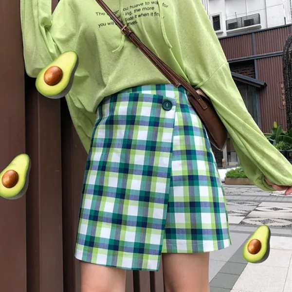 Kirahosi 선호도 높은 A라인 랩 스커트 언발 숏 치마 756호+덧신증정 Dog0l13i