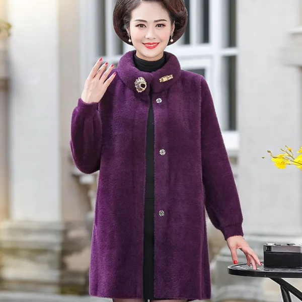새엄마 가을겨울 고급스런 밍크기모 외 40세 50세 중장년 여 양기 상의