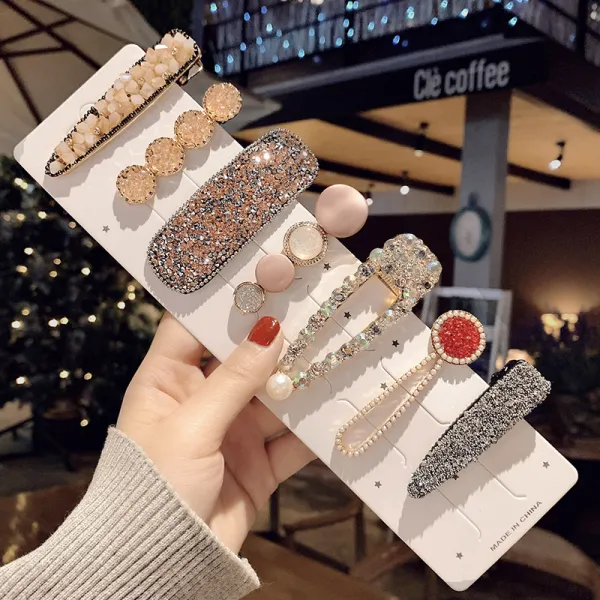 스톤헤어액세사리 심플 사이드 여성 머리집게 앞머리 클립 헤어액세서리 한식 스윗 머리핀 집게핀 똑딱핀 4887580125