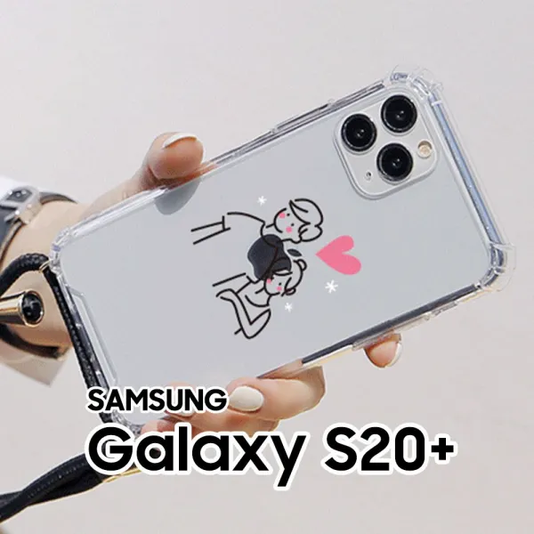 휴대용 커플드로잉 갤럭시S20+ G986 폰스트랩 젤하드케이스~~