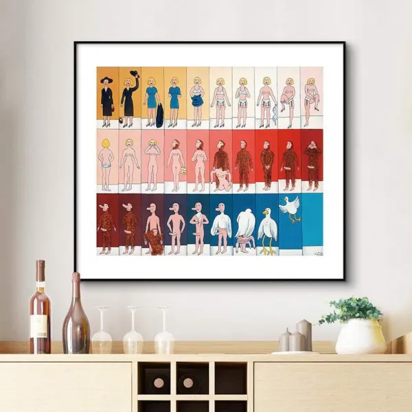 위파인더 소중 캐릭터 장식 그림 북유럽 추상괘화 캐릭터 침실 그림 ins풍 아이디어 망 레드 아트, ZC19-48601 스트립쇼