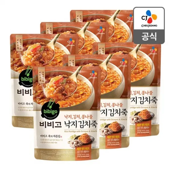 비비고 김치낙지죽 450g, 6개