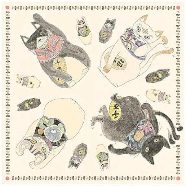 아사쿠라 염색 천 보자기 - 약 70 × 70cm 아사쿠라 염색 직물 초 발수 보자기 흐름 아문센 복 초래, 1, 단일상품