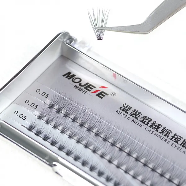 혼장 길이 한 떨기 20 송이 털 접목 인조 속눈썹 자연 초연한 동백꽃 농도 0.05, 단일상품