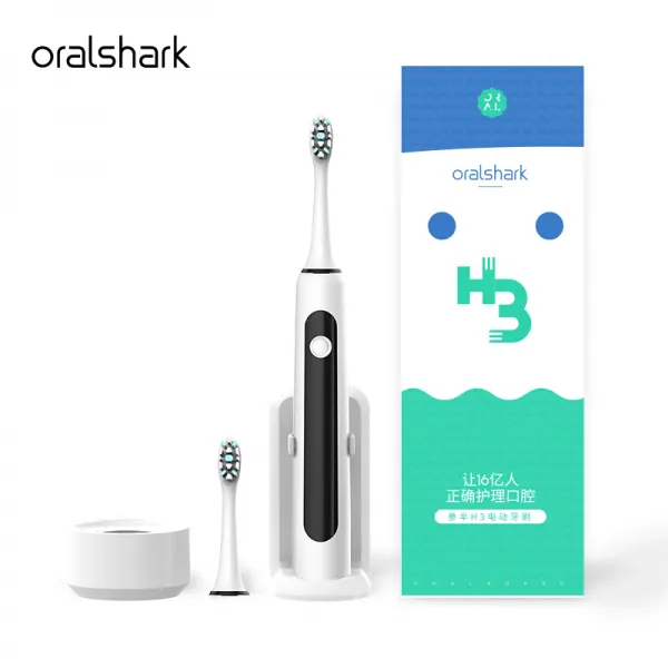 대상어 (Oralshark) 반전동칫솔성인음파진동식 게양식 H3 흑백색, 상세페이지 참조
