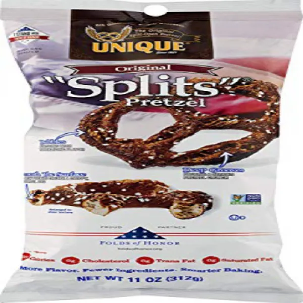 Unique Pretzels Folds of Honor ”Splits” Pretzels 11 oz 6 Count 독창적 인 프레즐 wrinkle ”명품”프레즐 311.8g, 1
