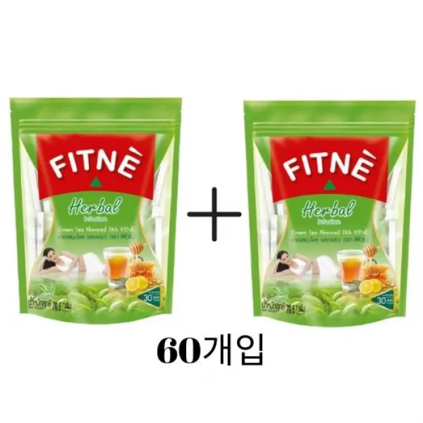 피트네 태국똥차 변비직빵 숙변제거 다이어트티 녹차 (30개*2)60개입, 2.35g, 60개입