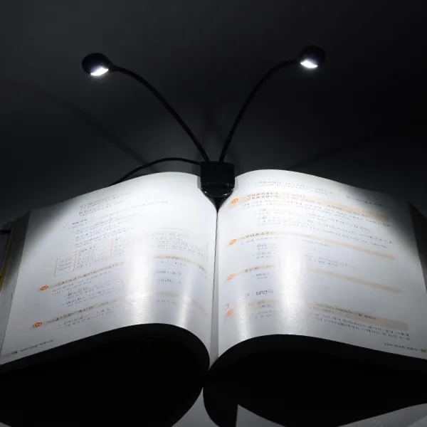 자바라 야간독서 LED 집게 캠핑 독서등 북라이트, black