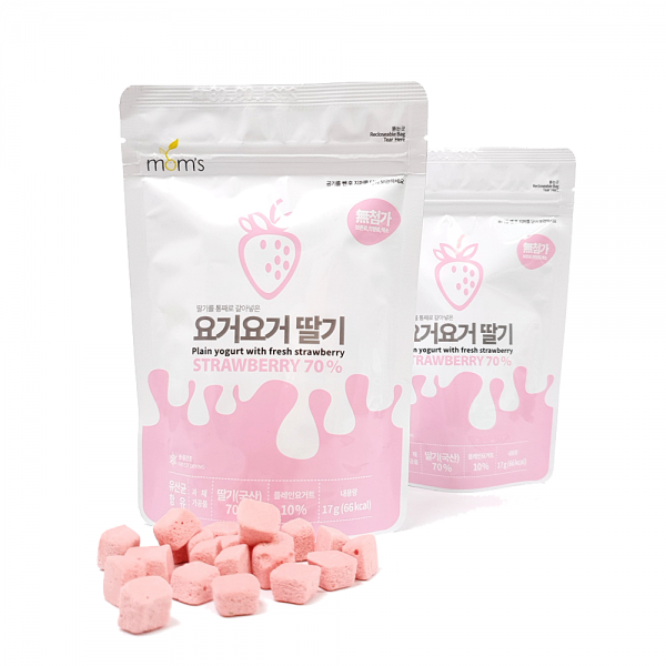 [맘스] 생과일이 무려70% 아이과자 요거트볼, 2개, 딸기맛+딸기향