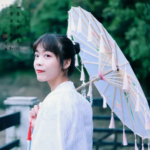 고장 우산 수술 리본 고풍 한복 소품 댄스가수 공연 춤바람 고대, 82cm, 일반핏 화이트 mdash타슬 실크밴드