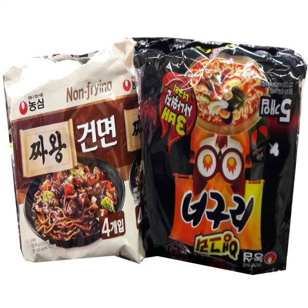 짜왕 농심 짜왕건면4입+너구리앵그리RTA 5봉 세트, 9개입