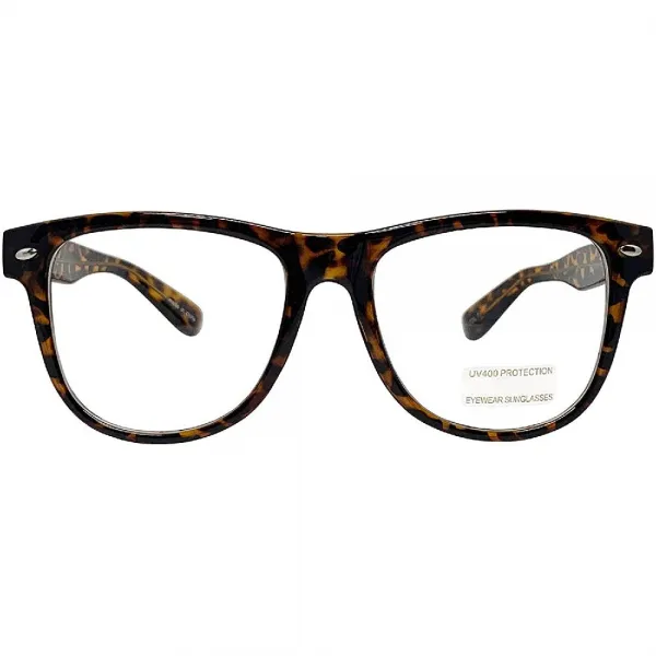 Encacc 레트로 너드 괴짜 대형 눈 안경 혼 림 액자 투명 렌즈 안경