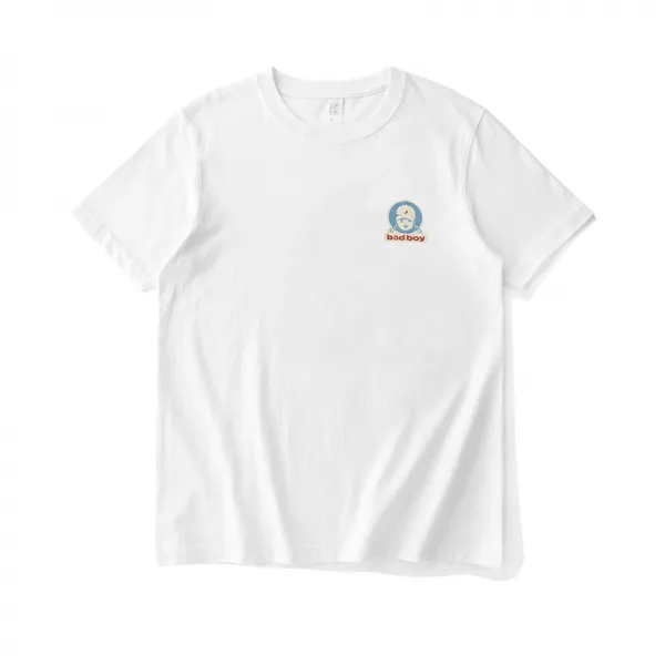 박스로고티 터지다 형 손수 270G 무게 파운드 큐트 LOGO 플라워 프린팅 순면 코튼 반팔 티셔츠 심플 2243855097