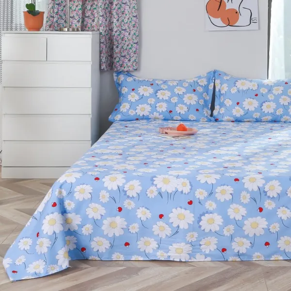 Mar.19 63번 100% 순면 도톰 암호화 시트 싱글 학생 기숙사 싱글 베드 북유럽 풀 면 2인침대 시트z 1_120 Cm X 230 Cm 0.8 미터 침대 용 별안간 여름 남색