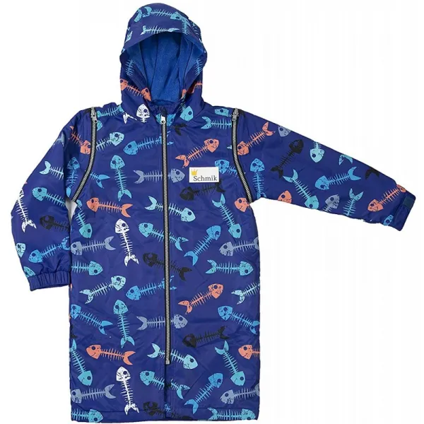 Schmik Swim Parka Blue Fish Bone 청소년 10