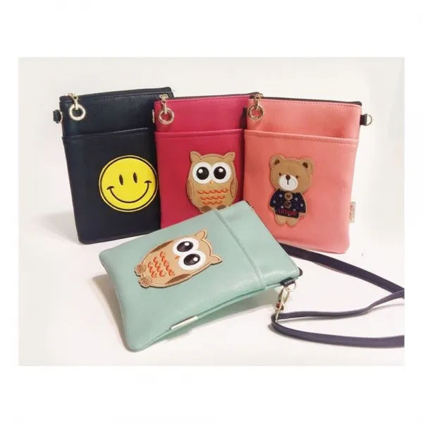 Sns몰 핸드백 납작_핸드폰가방_컬러풀_캐릭터크로스백 숄더백 토드백 여성핸드백 에코백