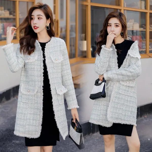 Okseller1 여배우룩 정장캐주얼 트위드 하프 자켓