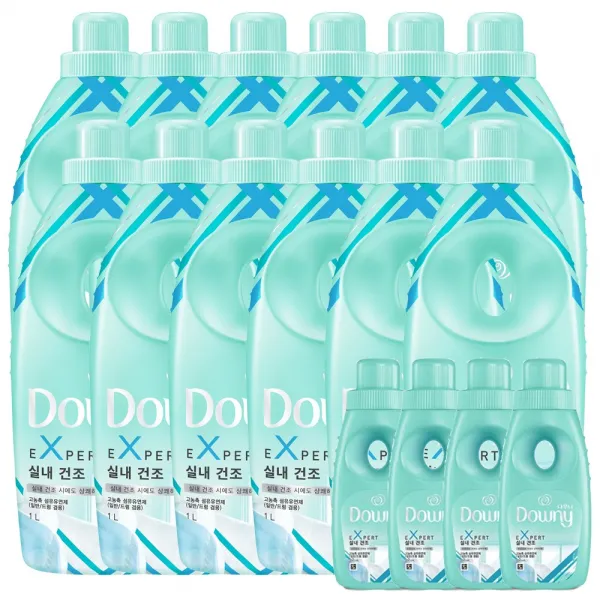 다우니 엑스퍼트 실내건조 섬유유연제 본품 1L x 3개 + 200ml, 4세트