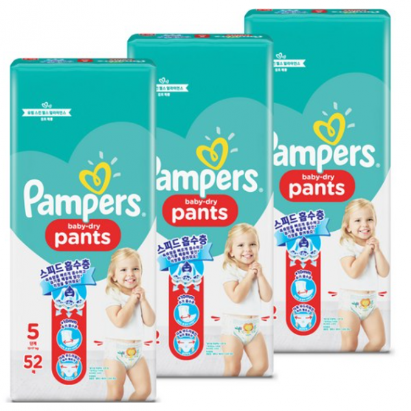 팸퍼스 베이비드라이 팬티형 기저귀 5단계(12-17kg), 156매