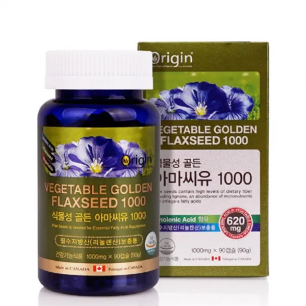 오리진 식물성 오메가 1000mg x 90캡슐 리놀렌산 아마씨유, 1병