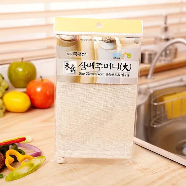(3개묶음)바른삼베주머니- 대 OJH-24517 다시다통 거름망 육수망 멸치망 걸음망