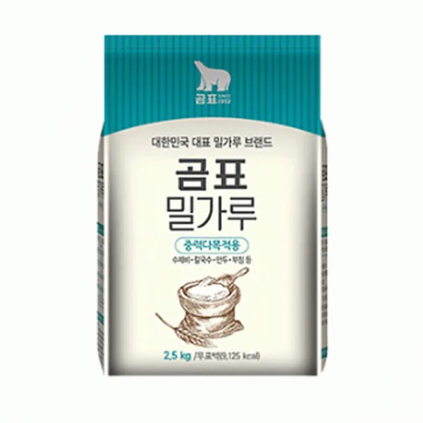 265 쏘앤쏘 / 곰표 밀가루 2.5kg 6개 버터 계란 대파 부침가루, 단일 수량