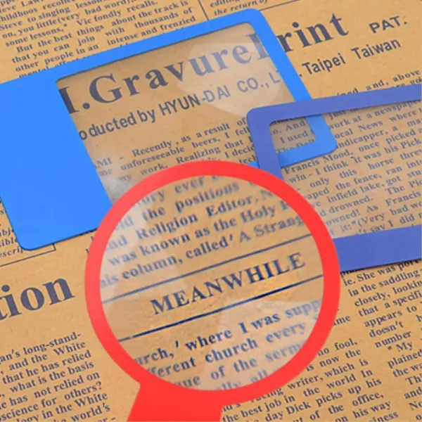 지갑속 휴대용 카드 돋보기 2개 관찰용돋보기 확대경, 돋보기형