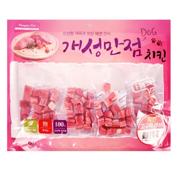 훈련보상용 고구마함유 치킨큐브 애견간식 300g 개껌, 1개