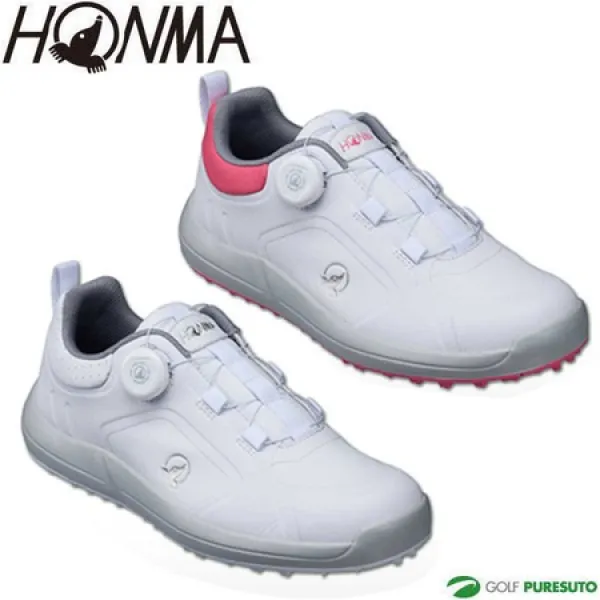 ＼★선착 쿠폰 배포중★／레이디스 혼마 골프 골프 슈즈 SR-22001 다이얼식 아스레칫쿠 스파이크 레스 슈즈