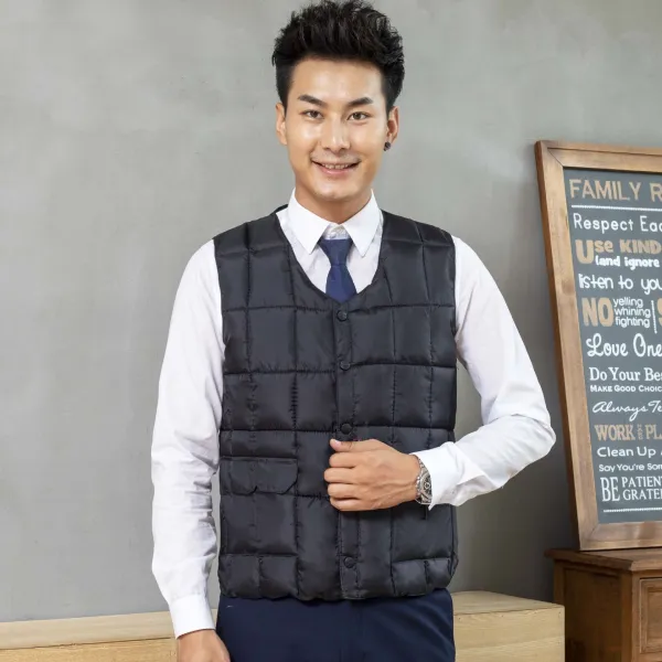 위파인더 남성 패딩 베스트에 도톰 추동 시즌 아빠 어깨와 조끼 노총각 보온 슬림 초경량