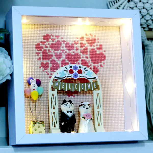 십자수선물 신혼이 혼사가 깨어지다 DIY 수공구드릴 그림 스톤이다 5D 만추 결혼 커플 스티커 규빅 4559363121, 선물세트 _선물 꾸러미 _라피아