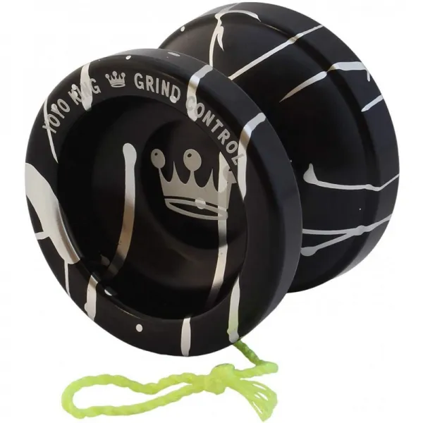 넓은 C 베어링 및 포함 된 스트링이있는 Yoyo King Grind Control Professional 무응답 금속 Yoyo… (실버), 단일옵션