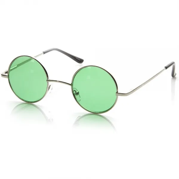 MLC EYEWEAR 소식통 패션 작은 금속 라운드 원형 오지 엘튼 색 색조 레논 스타일 선글라스