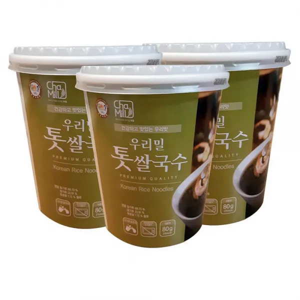 쇼핑은나의길 우리밀 톳쌀국수 80g x 3개 컵국수 즉석국수 쌀국수, 1