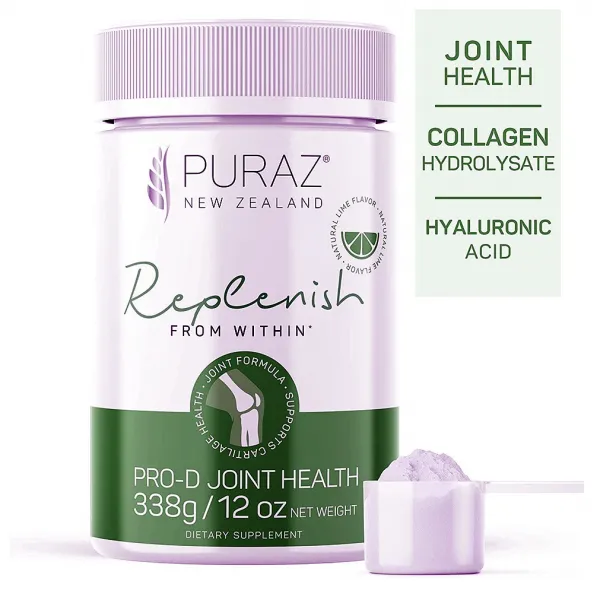 PURAZ Pro-d 조인트 헬스 보충제 콜라겐 가수생성물 히알루론산 뉴질랜드산 338g (12oz), 1개