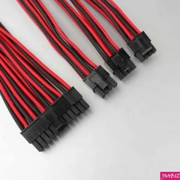 JB마트 슬리빙 연장 케이블 Combo Pack 35cm 레드블랙 홀더 연장케이블 젠더, 1