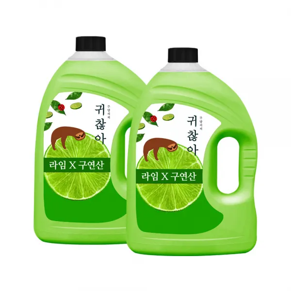 주방세제 1종 귀찮아 라임향 3L 2개, 단품