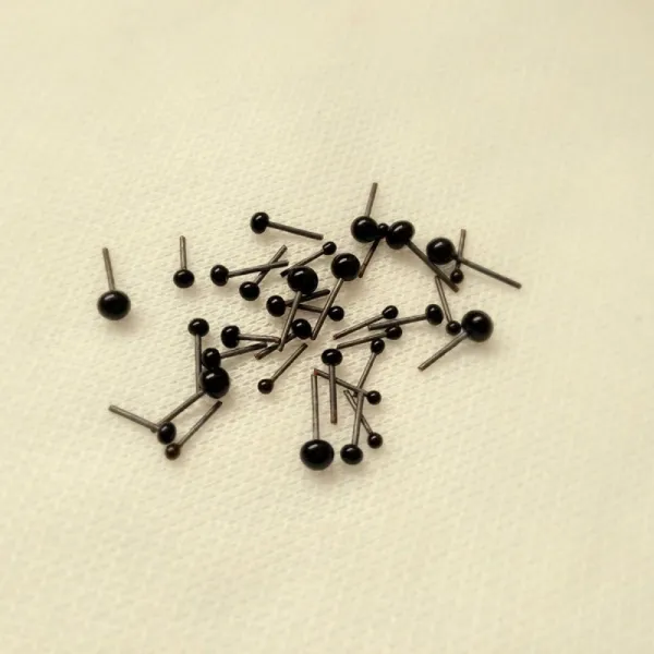 CHENGYIDA 300개들이(150쌍)(3사이즈 2mm/3mm/4mm혼합)박째 검은 색 핀인형 인형의 눈수예 크래프트 인형아이 검은자위 장난, 단일옵션