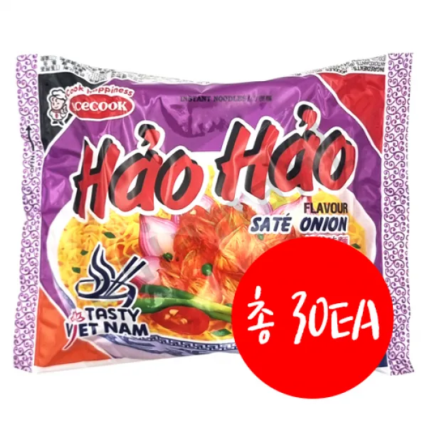 에이스쿡 베트남라면 하오하오 사떼 74gx30ea 1박스 ACECOOK 아시아마트, 30개