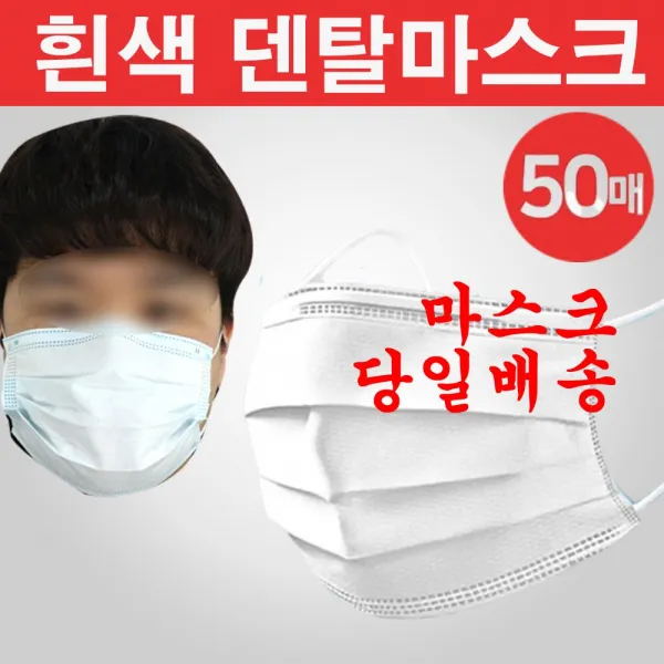 막둥이와망고 의료&일상생활 데일리 덴탈마스크 부직포 일회용마스크, 50매