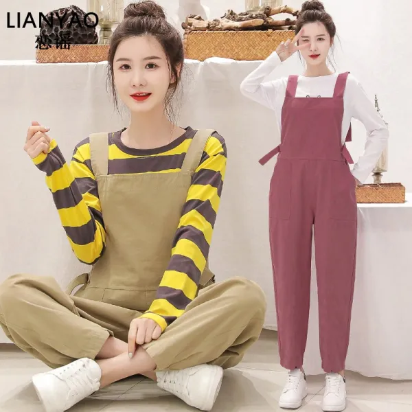 싱푸리 여성바지 멜빵바지 점프수트 일자바지 캠핑룩 개강룩 시밀러룩 커플