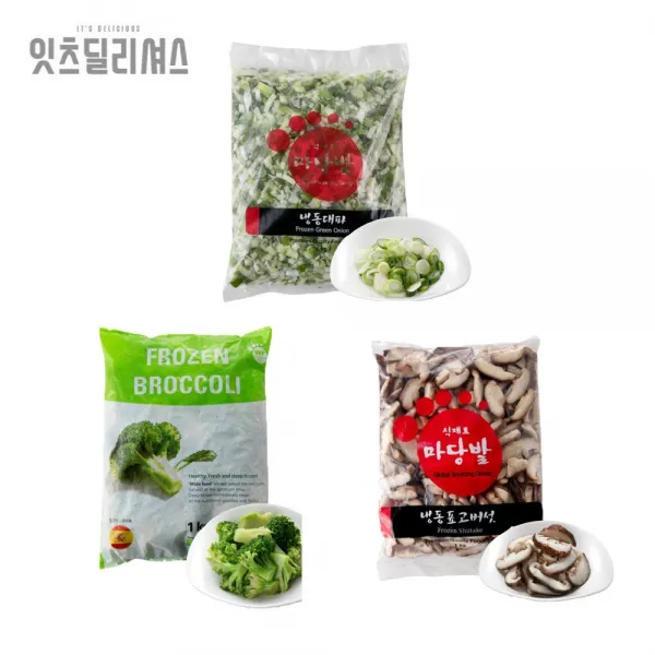 잇츠딜리셔스 마당발 대파 브로콜리 표고버섯 3종묶음, 3개