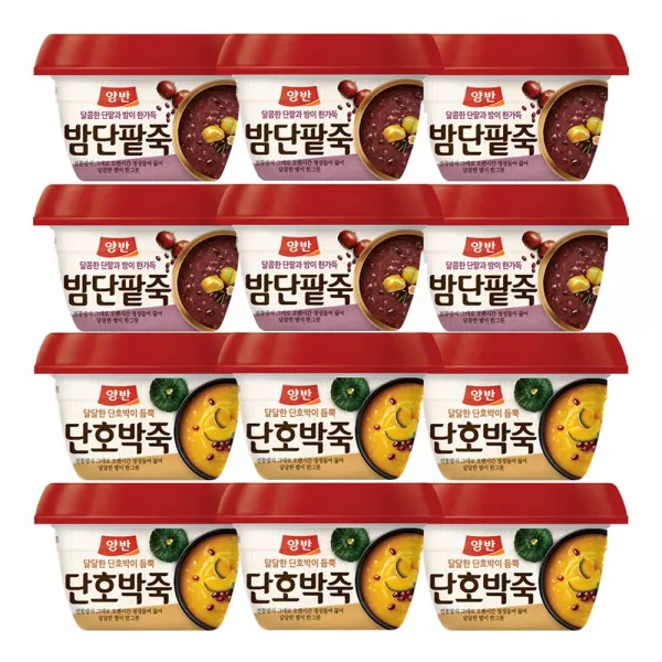 양반죽 밤단팥죽6개+호박죽6개, 12개