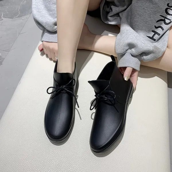 패션 레인 부츠 여성 미끄럼 방지 레인 부츠 짧은 튜브 식료품 쇼핑 주방 고무 신발