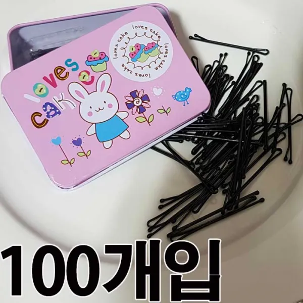미홀릭 기본 실핀 대용량 (100~150개세트 딸기 케이스포함) 올블랙 데일리 얇은 짐슴용량 소녀 성인 전연령