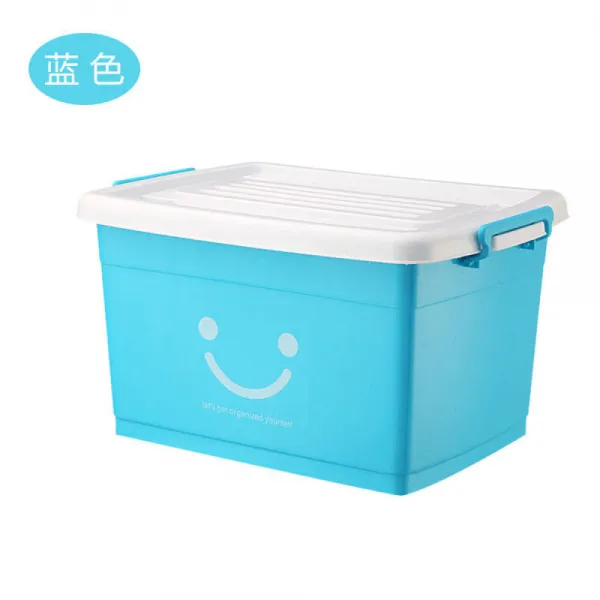 Others 수납 함 플라스틱 정리 박스 특대 사이즈 캡 처 의상 3 종 세트 두 꺼 운 블 루 스 마일 초계 산 세트: 120 L + 170 3 개 