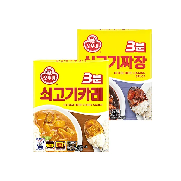 쇠고기카레 쇠고기짜장 혼합 각각 12p 6p 오뚜기 3분 즉석 조리